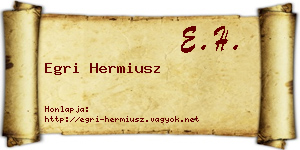 Egri Hermiusz névjegykártya